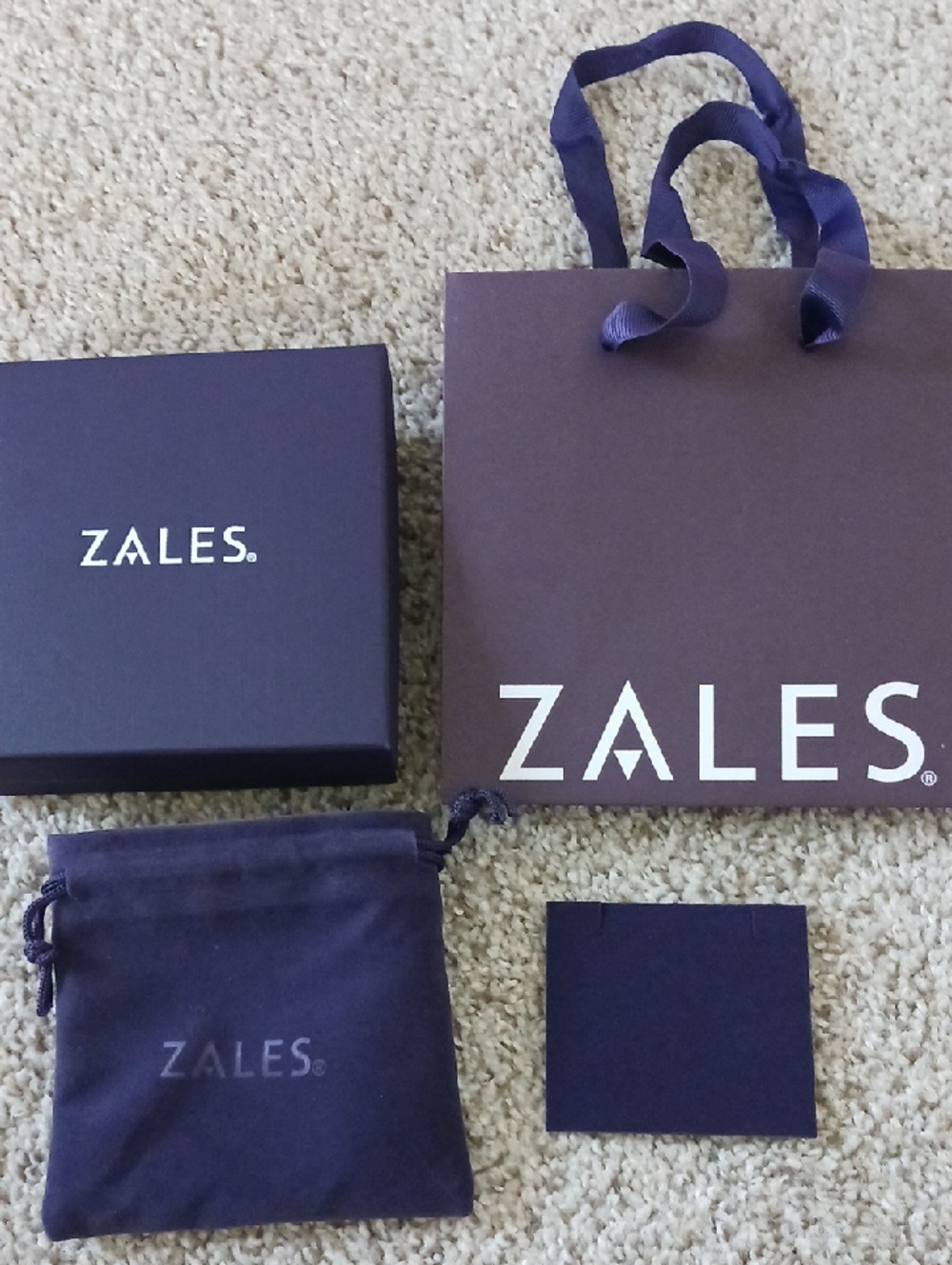 Zales Jewelry Gift Bag, Box, and Velvet Pouch Purple